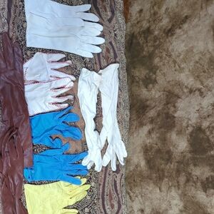 Elegant Women's Glove Collection - White, Blue, Brown, Yellow